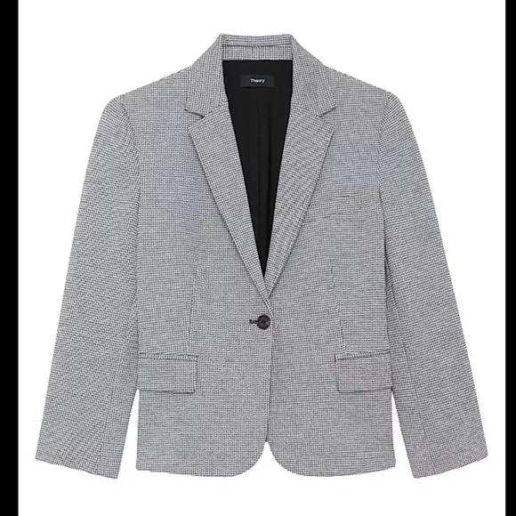 Theory Shrunken Women’s Blazer in Houndstooth - Picture 1 of 14
